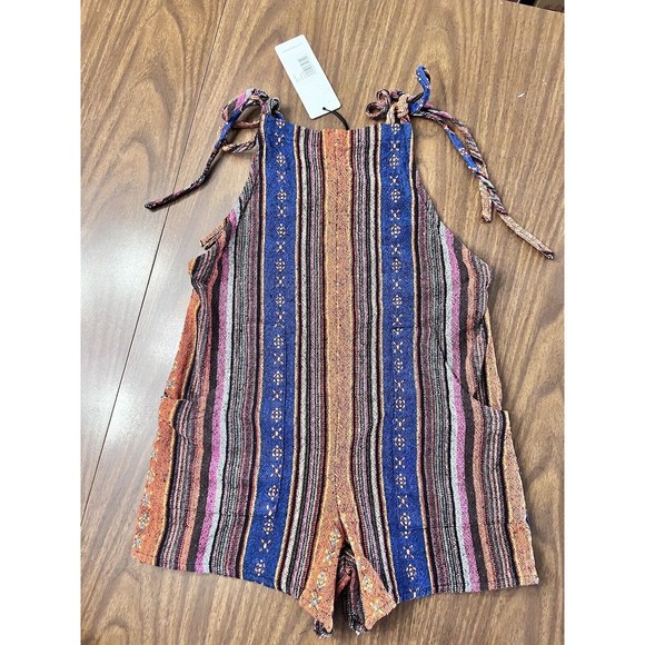 Bobi Los Angeles Sleeveless Romper Aztec Southwest Tie Boho Size XS Multicolor - Picture 1 of 13